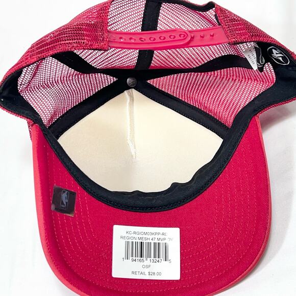 Chicago Bulls NBA Championships 6X '47 MVP Cap Hat Mesh Red White - Picture 4 of 4